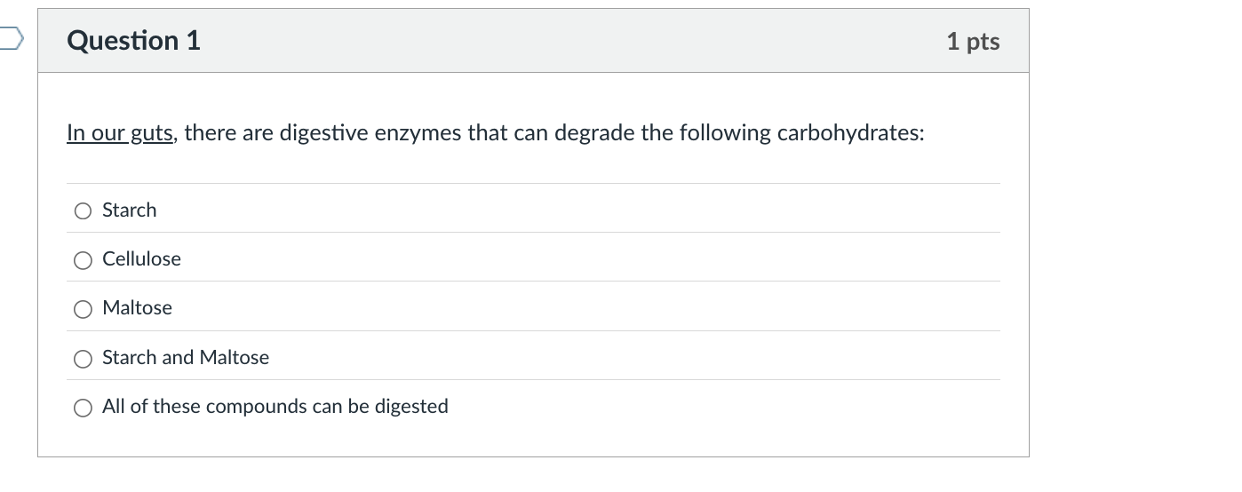 Solved Question 1In our guts, there are digestive enzymes | Chegg.com
