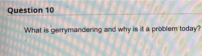 gerrymandering reading and questions homework