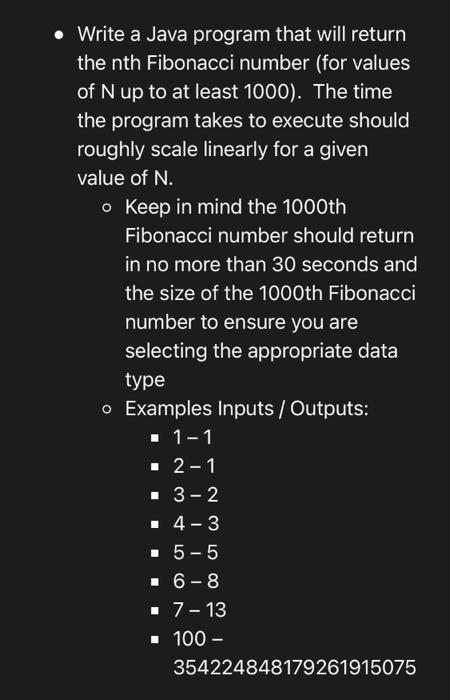 Solved - Write a Java program that will return the n th | Chegg.com