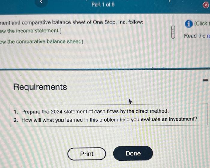 Solved Requirement 1 Prepare The 2024 Statement Of Cash Chegg Com   Image