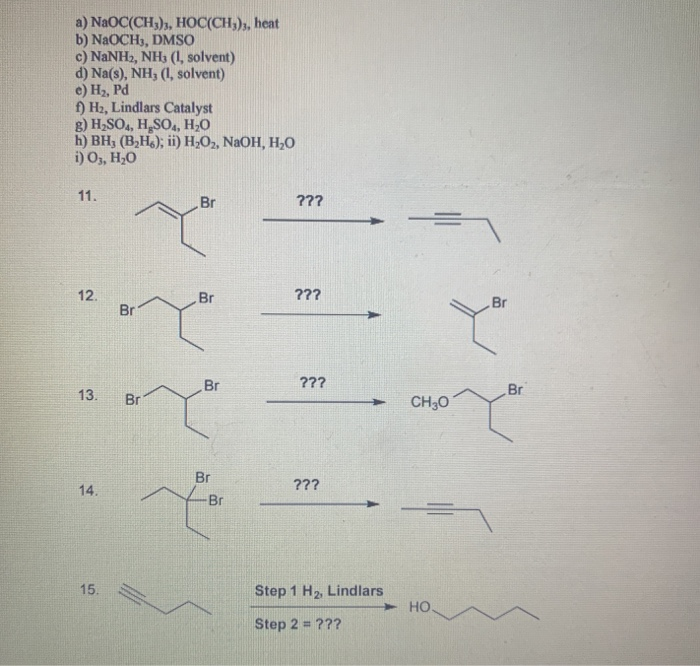 Solved Using the reagent key, select reagent for reaction in