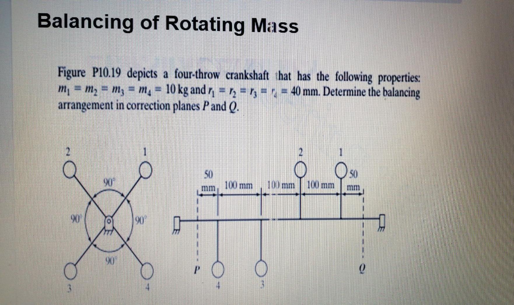 Solved Balancing of Rotating Mass Figure P10.19 depicts a | Chegg.com