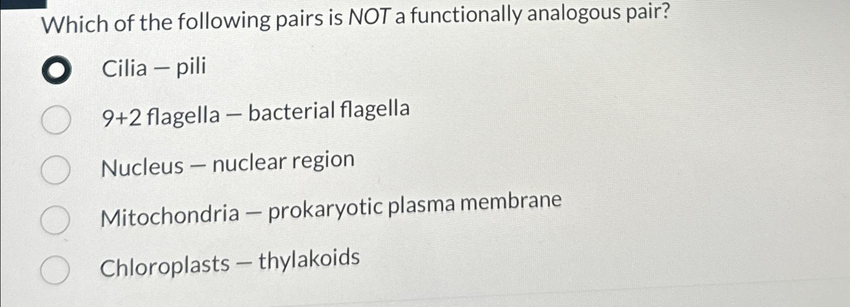 Solved Which of the following pairs is NOT a functionally | Chegg.com