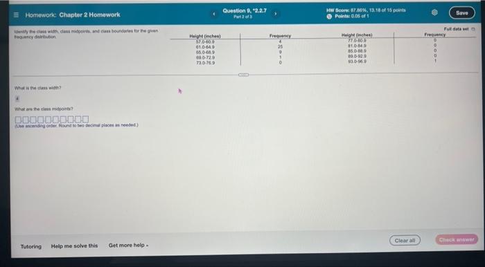 Solved Homework: Chapter 2 Homework ently the class with | Chegg.com