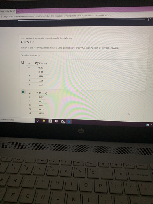 Solved which of the following table shows a valid chegg