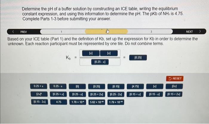 Solved Determine the pH of a buffer solution by constructing | Chegg.com