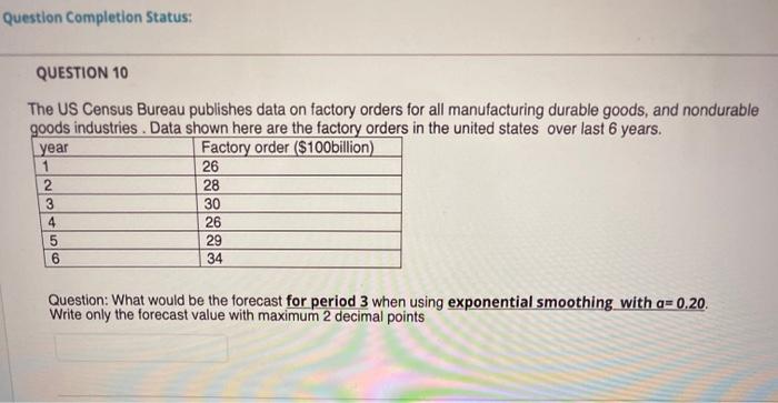Solved Question Completion Status: QUESTION 10 1 The US | Chegg.com