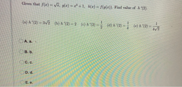 Solved Given That F X V1 G X A 1 H T F G X Chegg Com