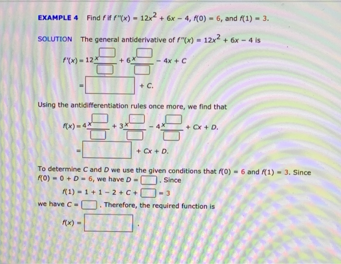 Solved Example 4 Find Fif F X 12x2 6x 4 F 0 6