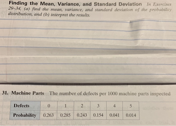 Solved Finding the Mean Variance and Standard Deviation In Chegg com