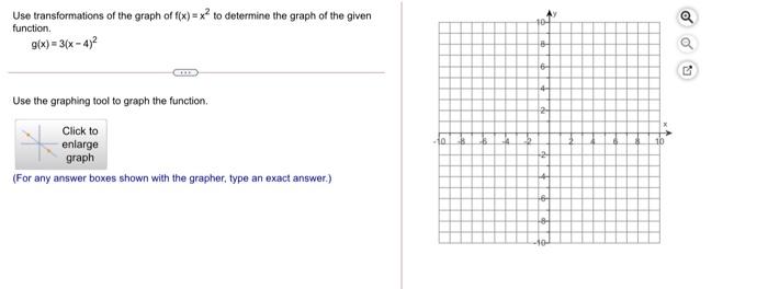 Solved 104 function Use transformations of the graph of | Chegg.com