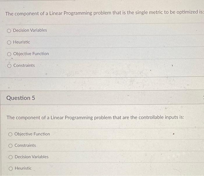 Solved Linear Programming may not involve the use of a | Chegg.com