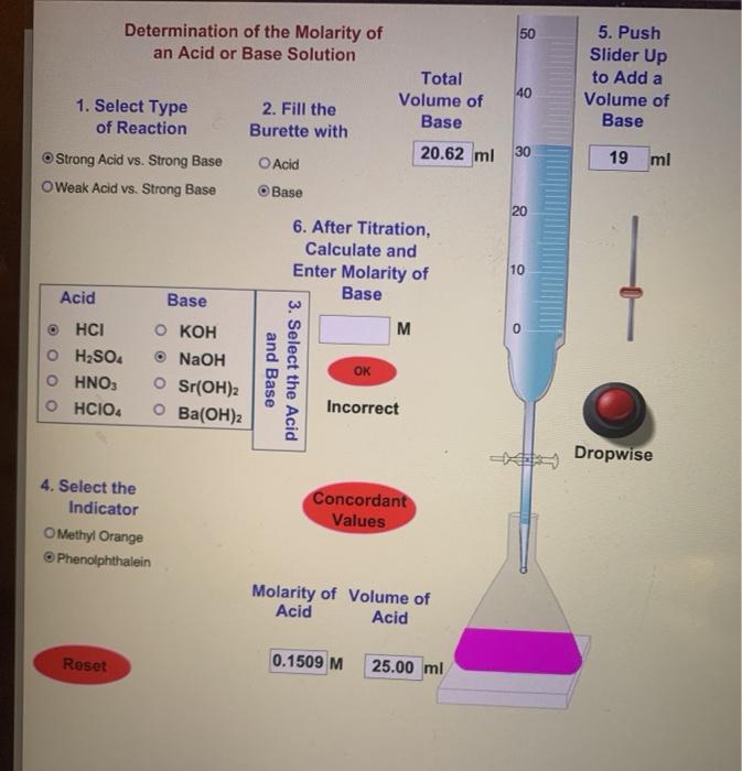 Solved 50 Determination of the Molarity of an Acid or Base