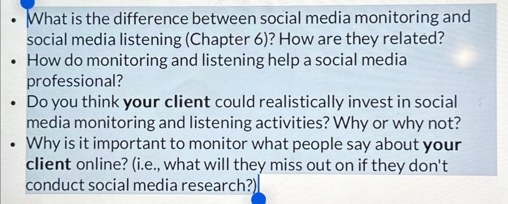 Solved What is the difference between social media | Chegg.com