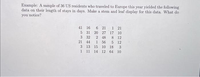 Solved Please Answer. Thank You Example: A Sample Of 36 US | Chegg.com