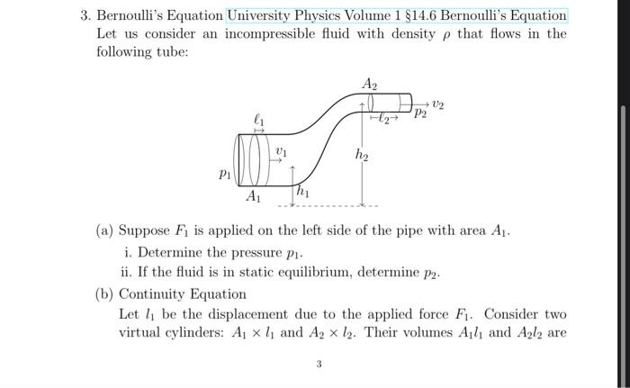 3. Bernoulli's Equation University Physics Volume | Chegg.com