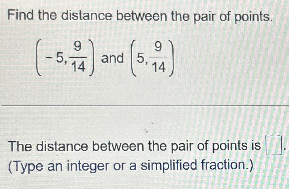 how to find the distance of a pair of points