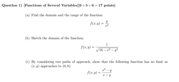Solved Question 1 Functions Of Several Variables 6 5 6 Chegg Com