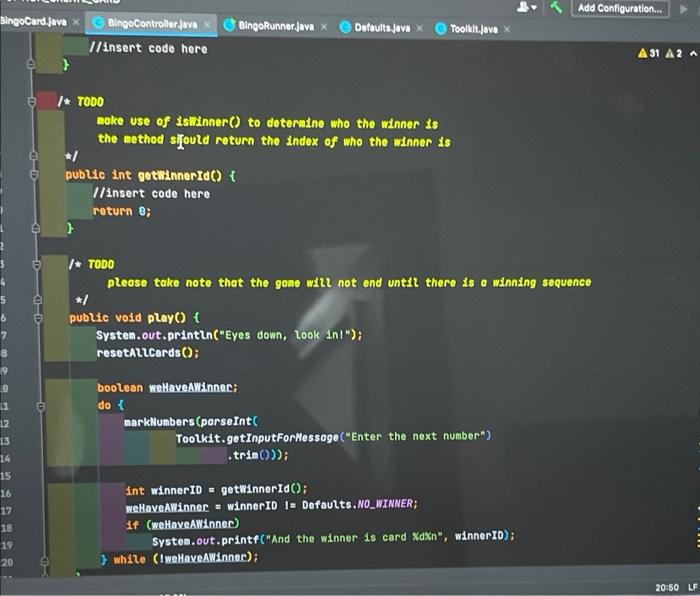 Defaults.java Toolkit.Java BingoCard.java