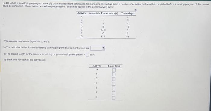 Solved This Exercise Contains Only Partt B, C. And Af B) The | Chegg.com