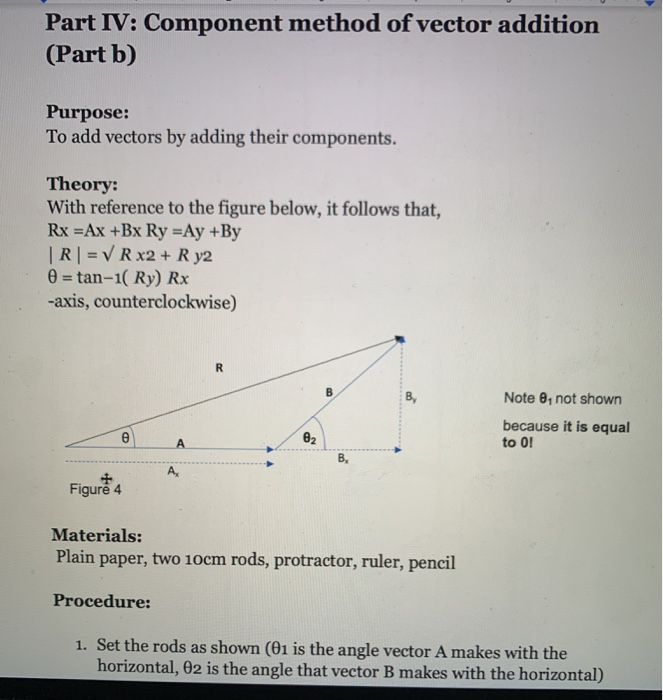 Solved Part III: Component method of vector addition (Part | Chegg.com