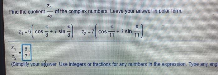 Solved 2, Find the quotient of the complex numbers. Leave | Chegg.com