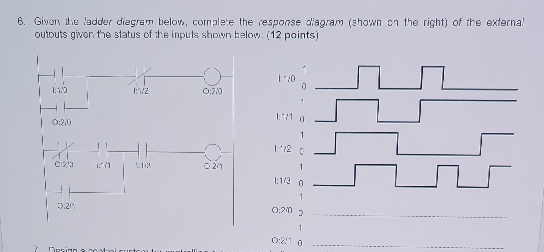 Solved 6. Given The Ladder Diagram Below, Complete The | Chegg.com