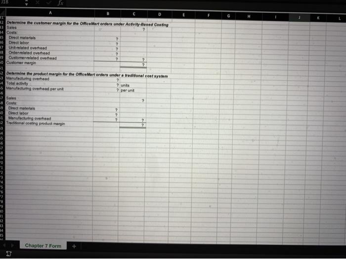 Solved D Chapter 7: Applying Excel Data Manufacturing | Chegg.com