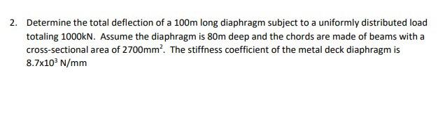 Solved 2. Determine the total deflection of a 100m long | Chegg.com