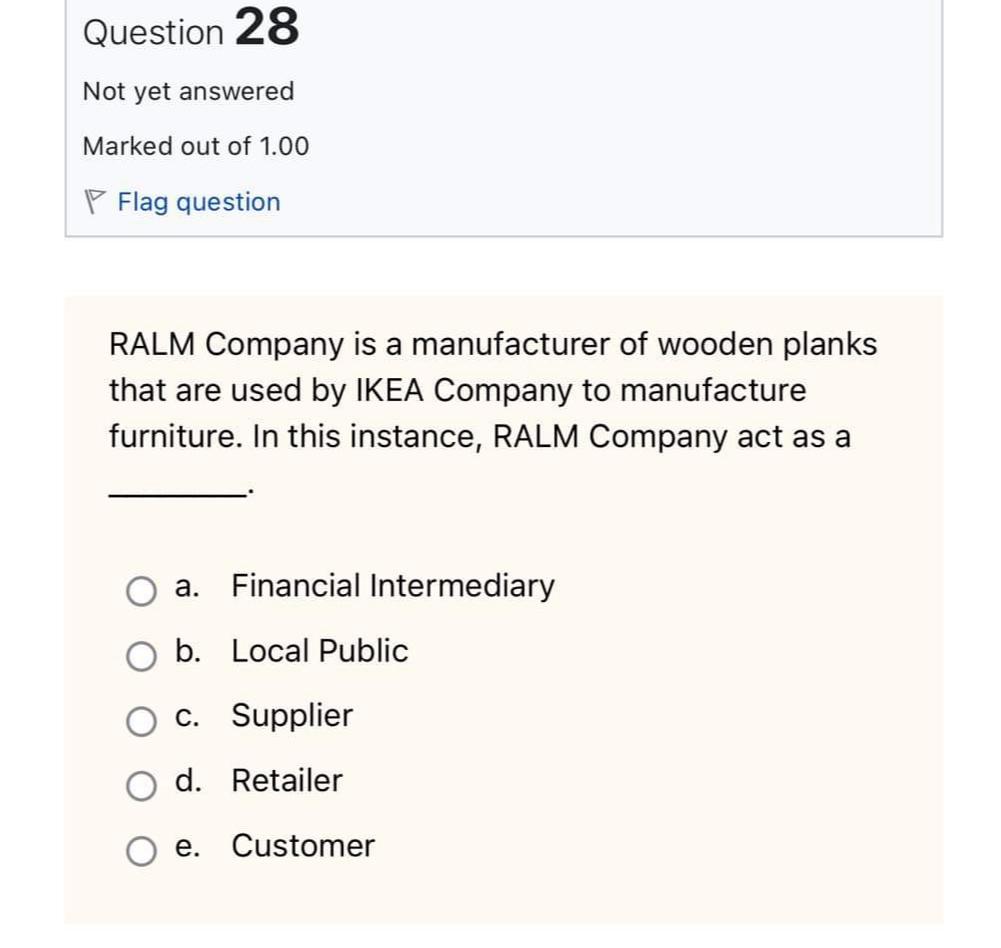 Solved Question 28Not yet answeredMarked out of 1.00Flag | Chegg.com