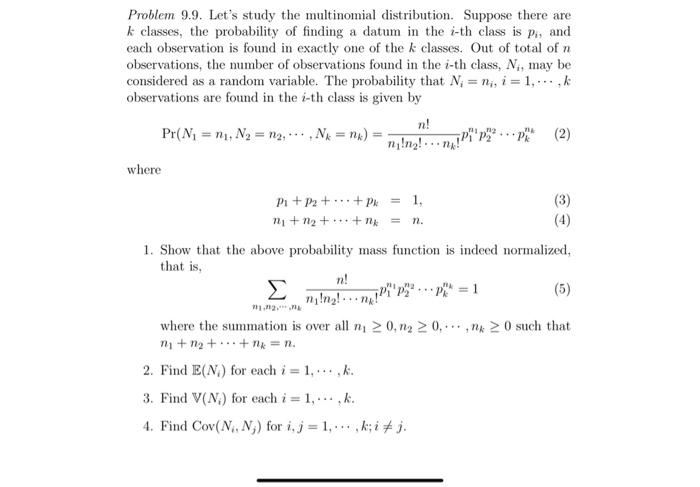 Solved Problem 9.9. Let's study the multinomial | Chegg.com
