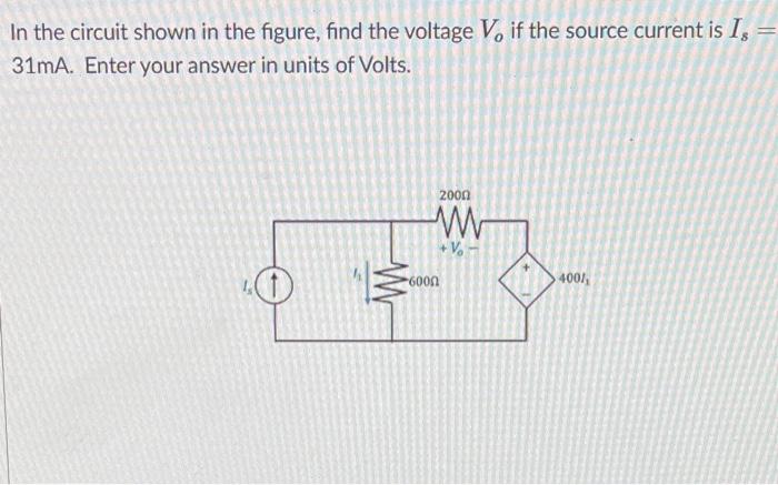 Solved In the circuit shown in the figure, find the voltage | Chegg.com