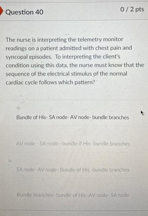 Solved The nurse is interpreting the telemetry monitor | Chegg.com