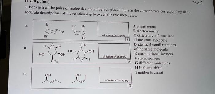 Solved 4. For Each Of The Pairs Of Molecules Drawn Below, | Chegg.com