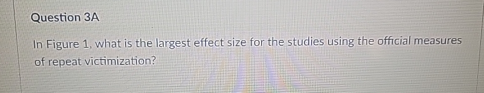 Solved Question 3AIn Figure 1, ﻿what is the largest effect | Chegg.com