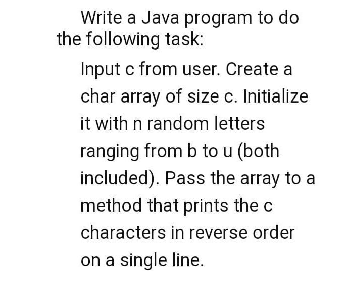 Solved Write a Java program to do the following task: Input | Chegg.com