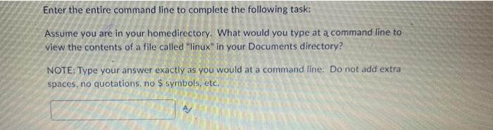 Solved Enter the entire command line to complete the | Chegg.com