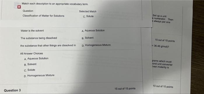 Solved Match each description to an appropriate vocabulary | Chegg.com