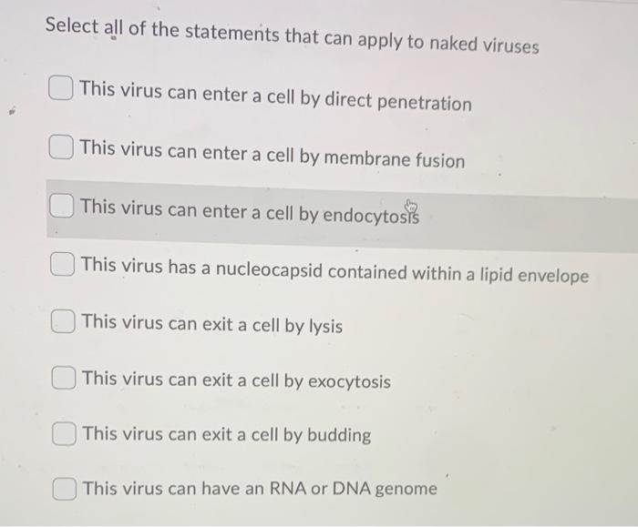 Solved Select All Of The Statements That Can Apply To Naked Chegg Com