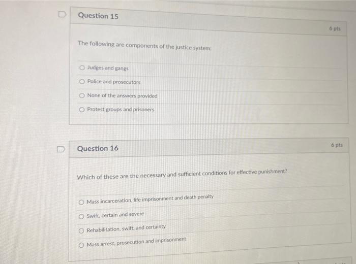 Solved D Question 15 6 pts The following are components of | Chegg.com