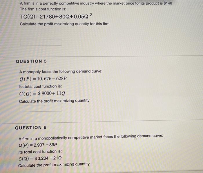Solved A firm is in a perfectly competitive industry where | Chegg.com