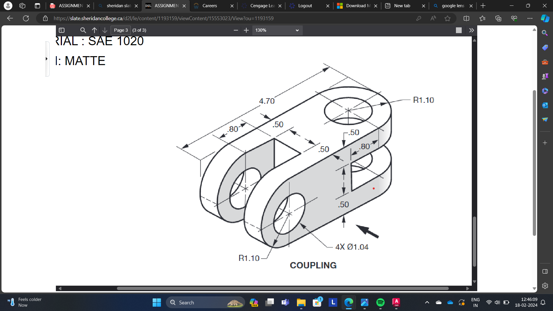 Solved Show third angle projection | Chegg.com