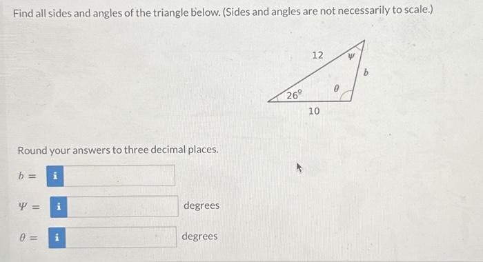 find angles of triangle given 3 sides