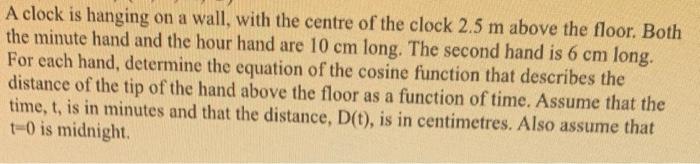 solved-a-clock-is-hanging-on-a-wall-with-the-centre-of-the-chegg