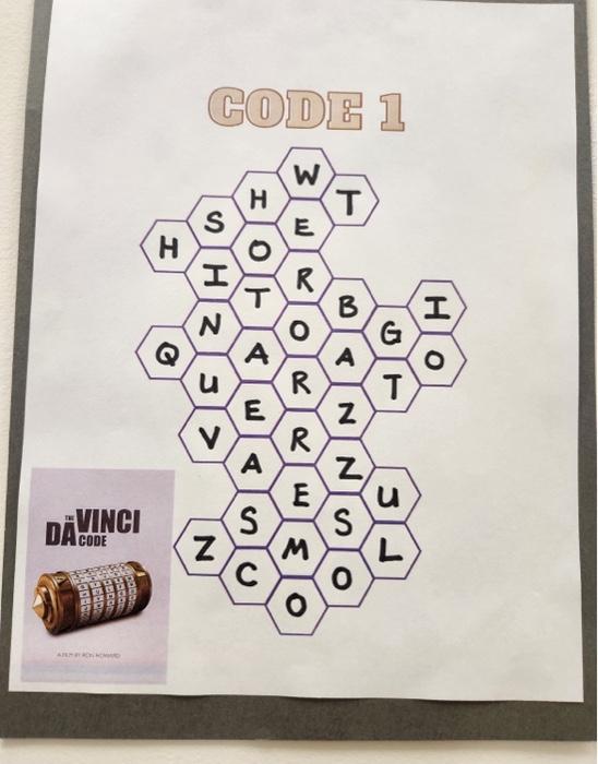 its an extra credit assignment to crack this da vinci | Chegg.com