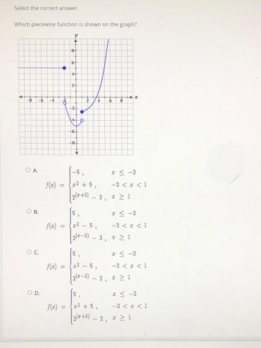 Select The Correct Answers Which Piecewise Function Chegg Com