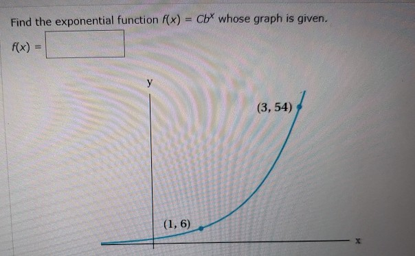 Solved Find the exponential function f(x) Cb whose graph is | Chegg.com