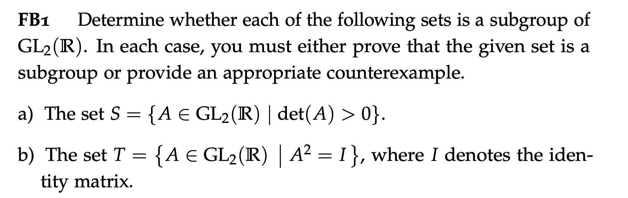 Solved FB1 ﻿Determine whether each of the following sets is | Chegg.com