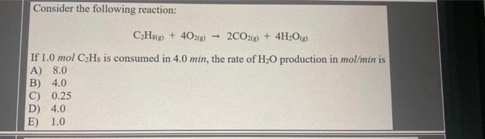 Solved Consider The Following Reaction: | Chegg.com