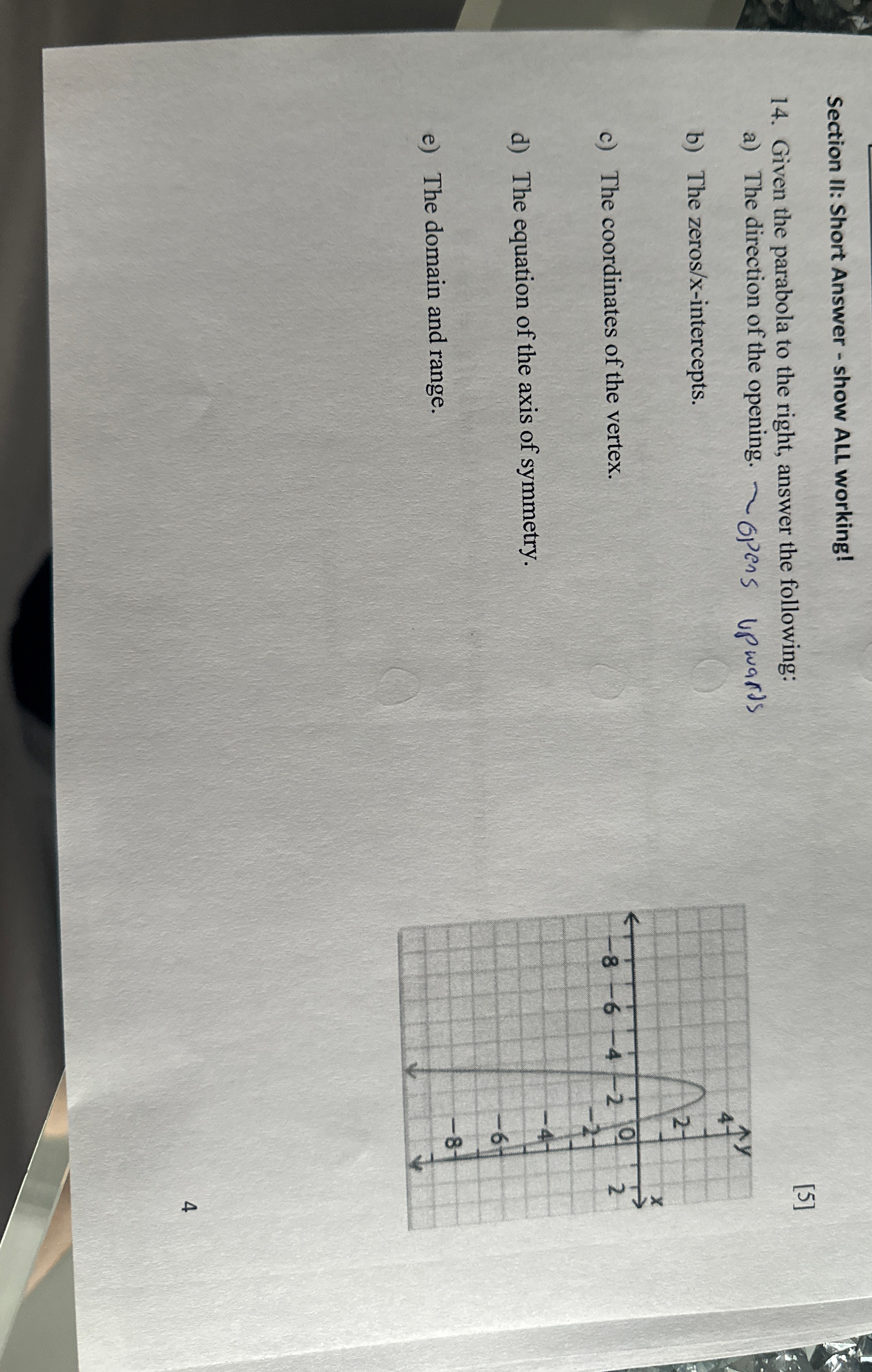 Solved Section II: Short Answer - ﻿show ALL working!14. | Chegg.com